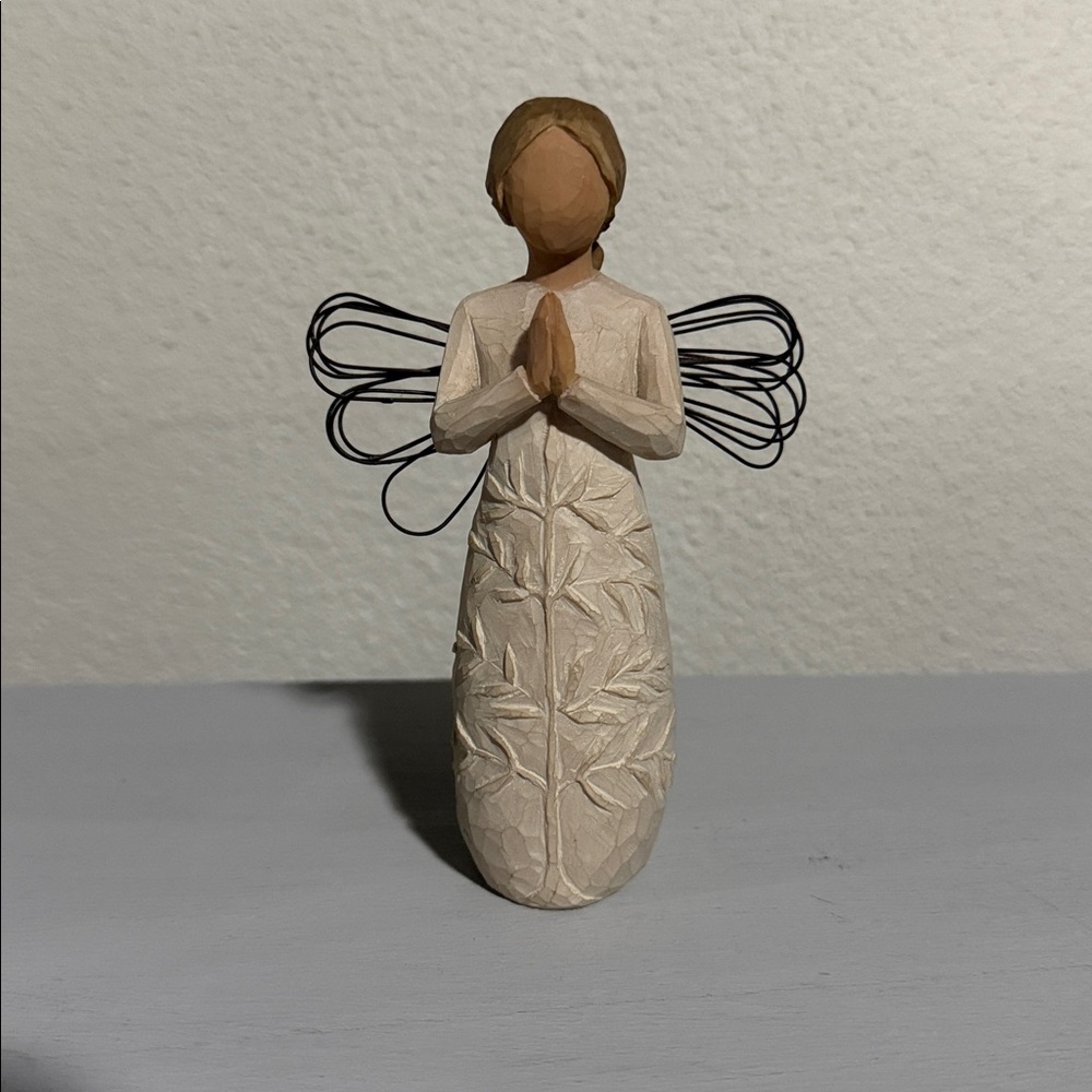 Willow Tree Angel Figurine - Cream and Brown